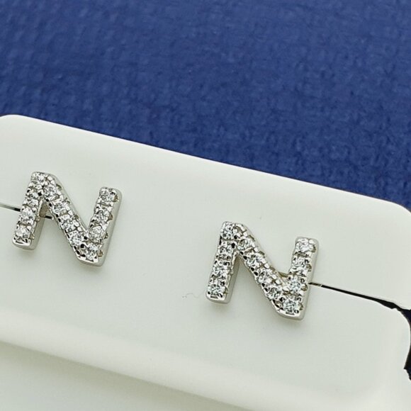 925 Sterling Silver CZ Stud Earrings for Women/Girl, US925P1075